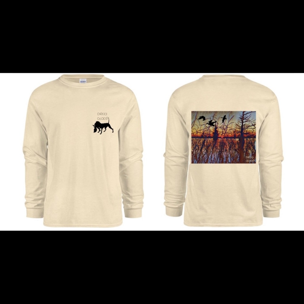 Cream Long sleeve duck hunt shirt